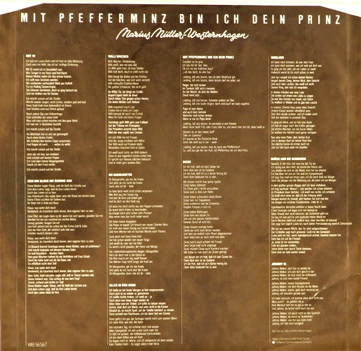 обложка Mit Pfefferminz Bin Ich Dein Prinz (вкладыш)