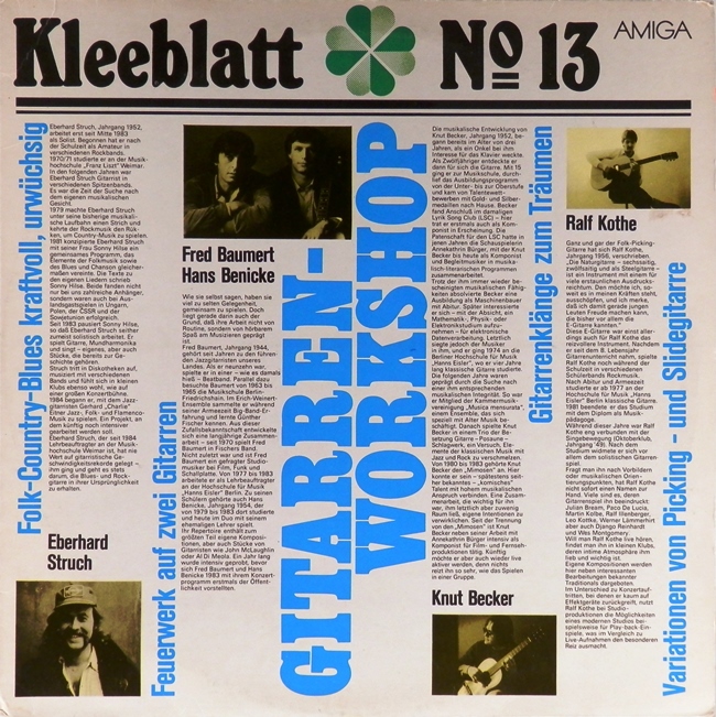 виниловая пластинка Kleeblatt №13. Gitarren-Workshop